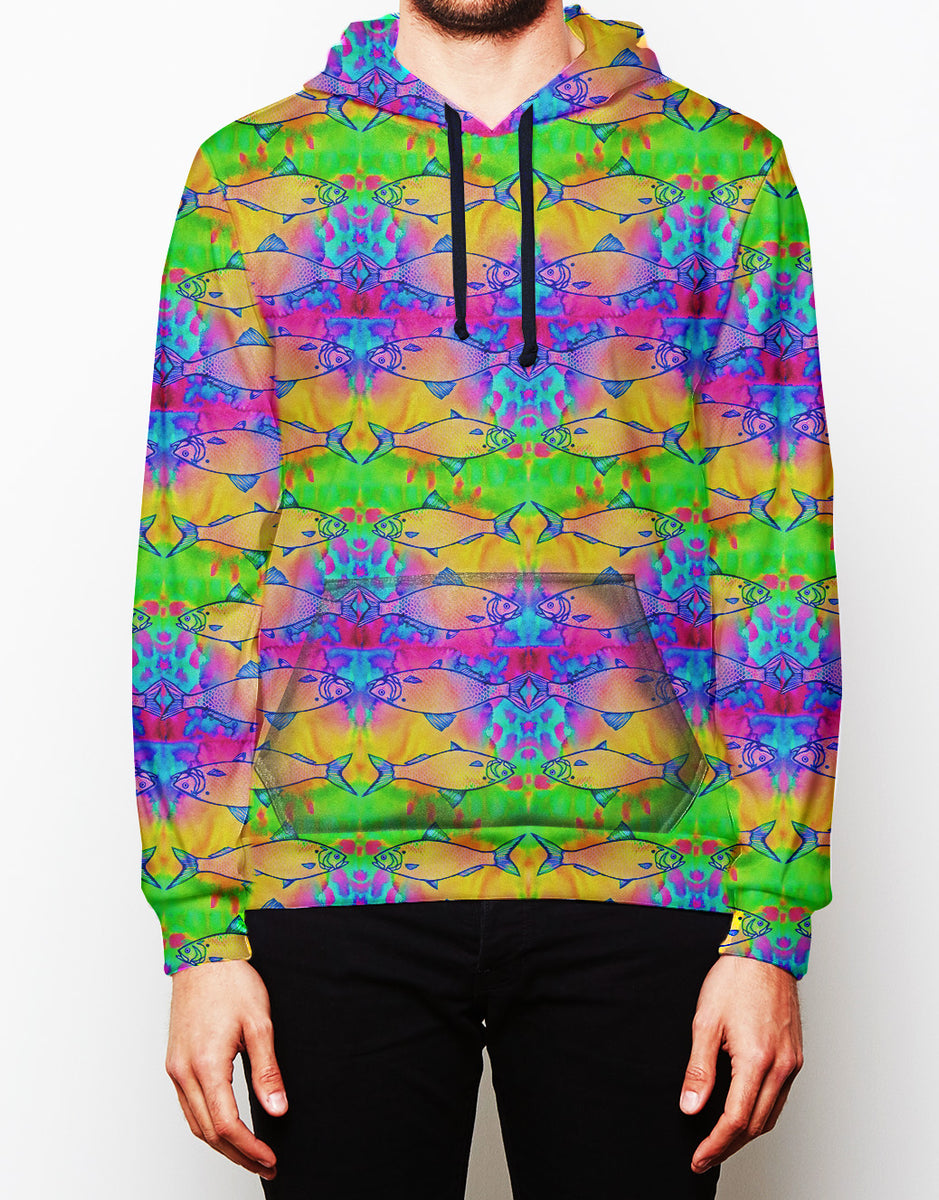 Herring Tie Dye Hoodie Love from Alaska