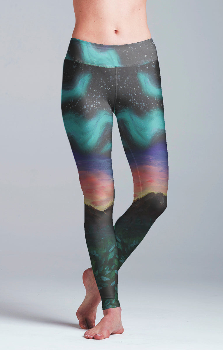 Northern Lights Aurora Borealis High Waisted Yoga Pants Soft Leggings for  Women Tummy Control Workout Running Leggings