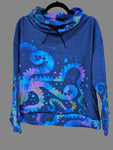 Blue Octospace Cowl Neck Sweatshirt- In Stock