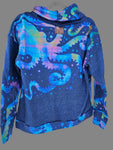 Blue Octospace Cowl Neck Sweatshirt- In Stock