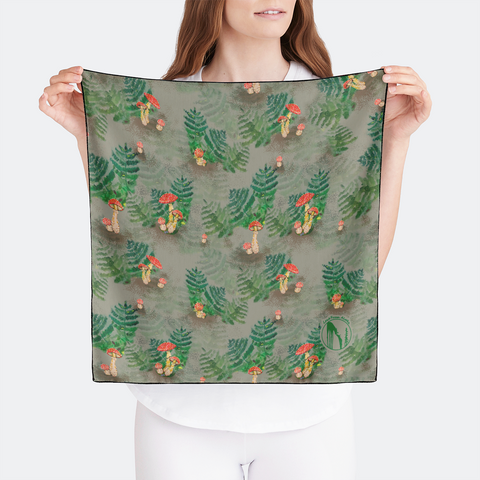 Mushroom and Fern Bandana In Stock