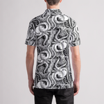 Black and White Octopus Men's Polo Shirt