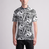 Black and White Octopus Men's Polo Shirt